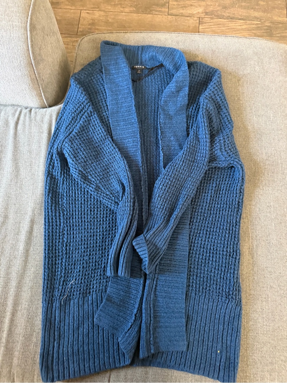 torrid Slate Blue Chunky Open-Front Cardigan